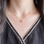 CLOVER 9.5MM PINK MOTHER OF PEARL SINGLE FLOWER NECKLACE