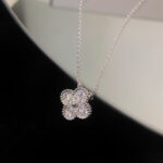 CLOVER 15MM DIAMOND SINGLE FLOWER NECKLACE - Image 5