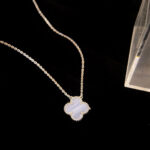 CLOVER 15MM BLUE CHALCEDONY NECKLACE SILVER - Image 9