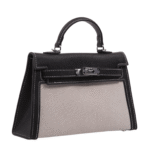 Her.mès Bag | | Mini Kelly 2 Bag In Black And White Canvas With Palladium Hardware - Image 2