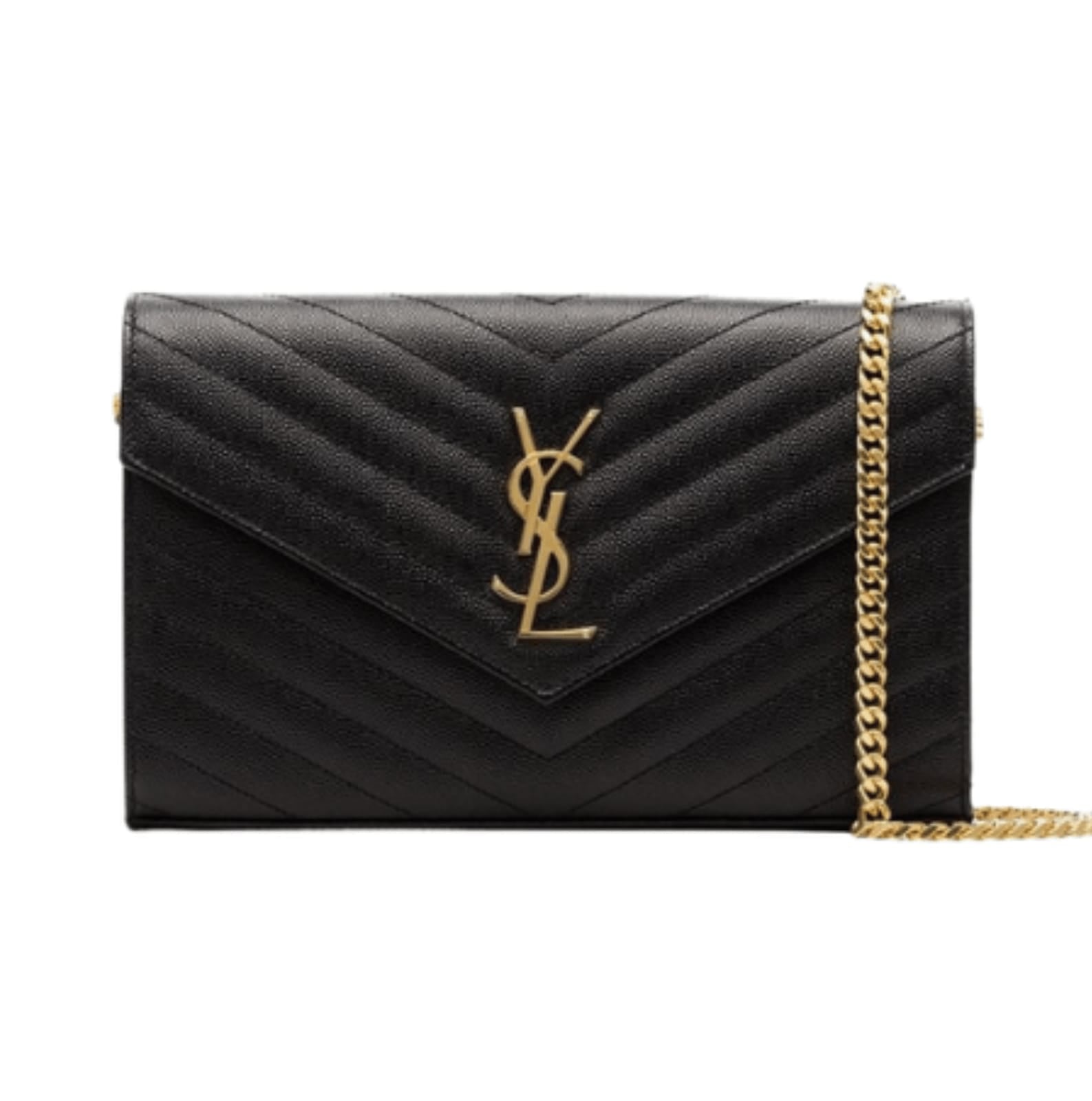 WhatsApp_Image_2025-11-22_at_1.08.57_PM Saint Laurent | Cassandre Envelope Chain Crossbody Bag In Black Grain De Poudre Leather - Image 1