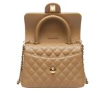 Chan.el | Mini Coco Handle Flap Bag In Caramel/beige Caviar Leather. - Image 2