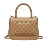 Chan.el | Mini Coco Handle Flap Bag In Caramel/beige Caviar Leather. - Image 3
