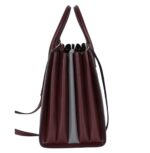 Pr.ada | Bibliotheque Saffiano City Leather Tote Handbag In A Burgundy Color - Image 3