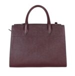 Pr.ada | Bibliotheque Saffiano City Leather Tote Handbag In A Burgundy Color - Image 2