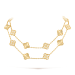 CLOVER 20 MOTIFS LASER DIAMOND NECKLACE