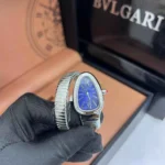 Bvl.gari Watch | Serpenti Tubogas Blue Dial Silver Steel - Image 3
