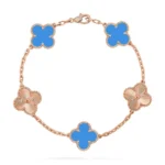 CLOVER 5 MOTIF BLUE AGATE BRACELET COLLECTION - Image 2