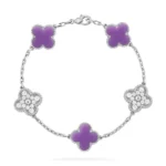 CLOVER 5 MOTIF VIOLET BRACELET COLLECTION - Image 2