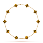 CLOVER 10 MOTIFS TIGER EYE NECKLACE - Image 10