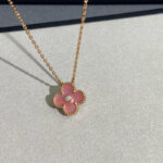 CLOVER 15MM DIAMOND PINK MOP NECKLACE - Image 7