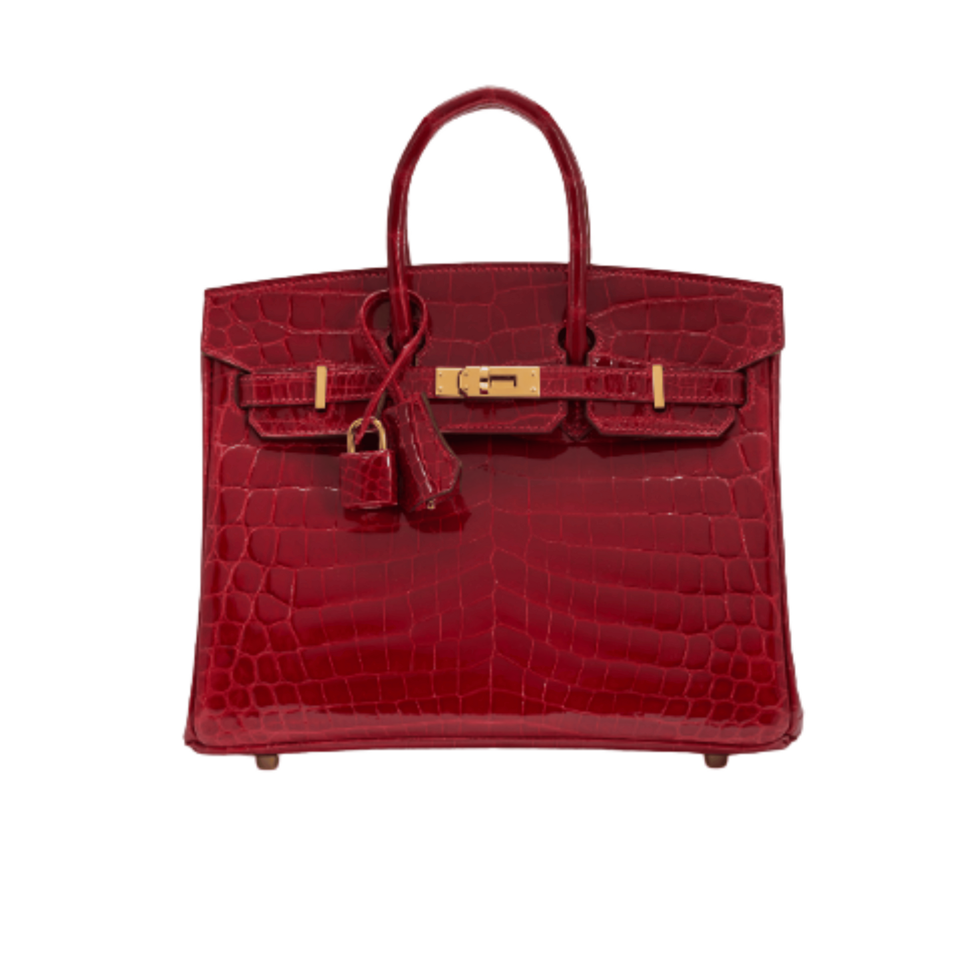 rn-image_picker_lib_temp_a5180696-123a-4ce4-b937-462a96ffee1e Her.mes | Birkin 30 Handbag Made From Shiny Niloticus Crocodile Leather In The Deep Red Color - Image 1