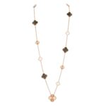 DETACHABLE CLOVER 15(11+4) FLOWER ROSE GOLD NECKLACE SET - Image 4