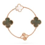 DETACHABLE CLOVER 15(11+4) FLOWER ROSE GOLD NECKLACE SET - Image 3