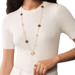 DETACHABLE CLOVER 15(11+4) FLOWER ROSE GOLD NECKLACE SET - Image 5