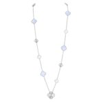 ETACHABLE CLOVER 15(11+4) FLOWER SILVER NECKLACE SET - Image 10