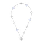 ETACHABLE CLOVER 15(11+4) FLOWER SILVER NECKLACE SET - Image 9