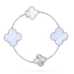 ETACHABLE CLOVER 15(11+4) FLOWER SILVER NECKLACE SET - Image 8