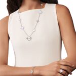 ETACHABLE CLOVER 15(11+4) FLOWER SILVER NECKLACE SET - Image 5