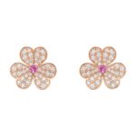 FRIVOLE PINK GOLD FLOWER DIAMOND EARRINGS