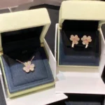 FRIVOLE PINK GOLD FLOWER DIAMOND EARRINGS - Image 4