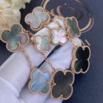CLOVER EARRINGS DARK MOP 4 MOTIFS ROSE GOLD - Image 2