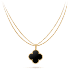 CLOVER 25MM GOLD ONYX BIG CLOVER NECKLACE