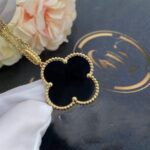 CLOVER 25MM GOLD ONYX BIG CLOVER NECKLACE - Image 2