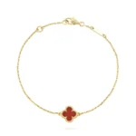 CLOVER CARNELIAN SINGLE FLOWER BRACELET - Image 4