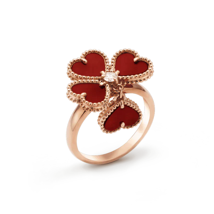 van-cleef-arpels-sweet-alhambra-effeuillage-ring-rose-gold-carnelian-diamond-vcarn5p600-coral-1_19782f93-5be6-41e8-bbcf-d254f1e65a39 SWEET CLOVER CARNELIAN RING - Image 1