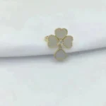 SWEET CLOVER WHITE MOP RING - Rose Gold, 6
