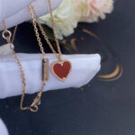 SWEET CLOVER CARNELIAN HEART NECKLACE - Image 3