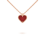SWEET CLOVER CARNELIAN HEART NECKLACE