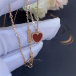 SWEET CLOVER CARNELIAN HEART NECKLACE - Image 4