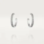 LOVE DIAMOND SILVER HOOP EARRINGS