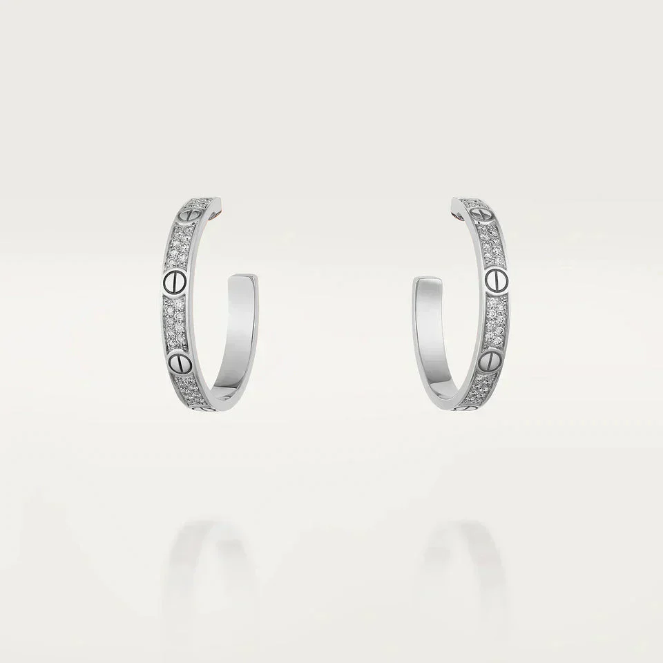 w960_3e81fc30-3659-4b79-87bd-0eaf2b74ff81 LOVE DIAMOND SILVER HOOP EARRINGS - Image 1