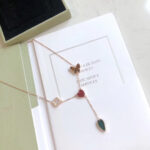 LUCKY SPRING 4 MOTIFS ROSE GOLD NECKLACE - Image 4