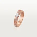 Branded, LOVE SOLITAIRE RING PAVED WITH BRYANT DIAMOND