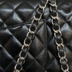 FLAP BAG 25CM SILVER HARDWARE BLACK LAMBSKIN - Image 18
