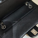 FLAP BAG 25CM SILVER HARDWARE BLACK LAMBSKIN - Image 19