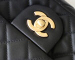 FLAP BAG 20CM GOLD HARDWARE BLACK LAMBSKIN - Image 6