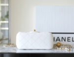 CHANEL 25S FLAP BAG 18 CM IN WHITE LAMBSKIN WITH GOLD HARDWARE - Image 5