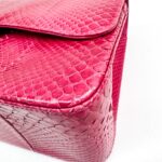 Jumbo Classic Double Flap 2014 Dragonfruit Pink Embossed Python Leather Shoulder Bag - Image 10