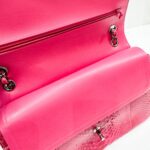 Jumbo Classic Double Flap 2014 Dragonfruit Pink Embossed Python Leather Shoulder Bag - Image 13