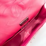 Jumbo Classic Double Flap 2014 Dragonfruit Pink Embossed Python Leather Shoulder Bag - Image 14