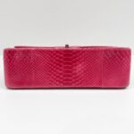Jumbo Classic Double Flap 2014 Dragonfruit Pink Embossed Python Leather Shoulder Bag - Image 8