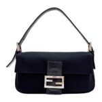 Baguette Black Neoprene Shoulder Bag