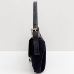 Baguette Black Neoprene Shoulder Bag - Image 5
