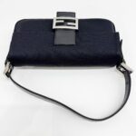 Baguette Black Neoprene Shoulder Bag - Image 6
