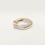 Branded, Trinity Group Ring, 3 Colours with Diamonds